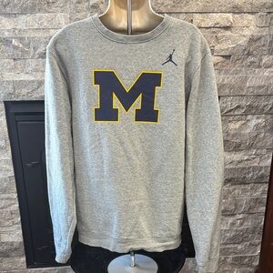 Nike Jordan Gray Michigan Fleece Sweatshirt